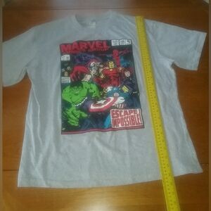 Marvel Gray Comic Book Cover T-Shirt - L